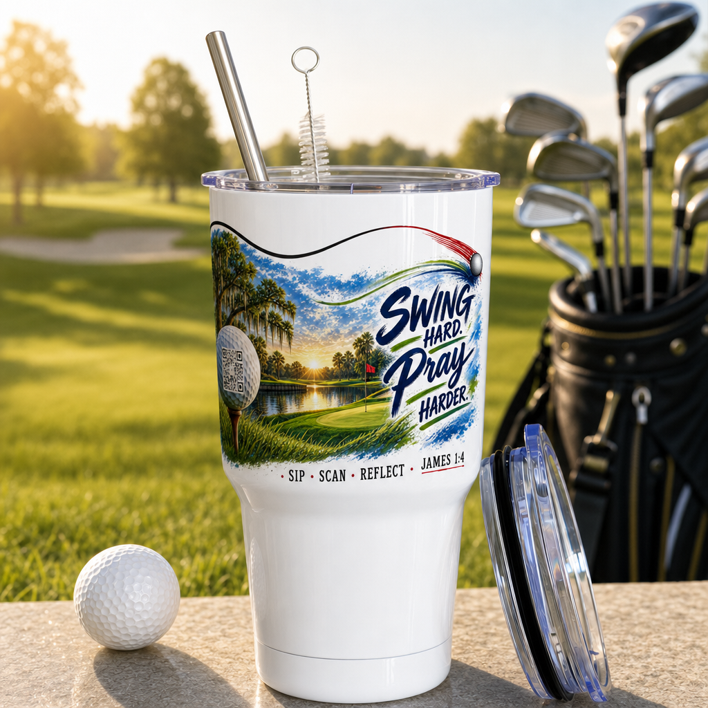 Swing Hard, Pray Harder 30oz tumbler